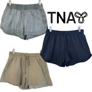 TNA BUNDLE Women's Casual Shorts - Blue, Black, Olive green Size small